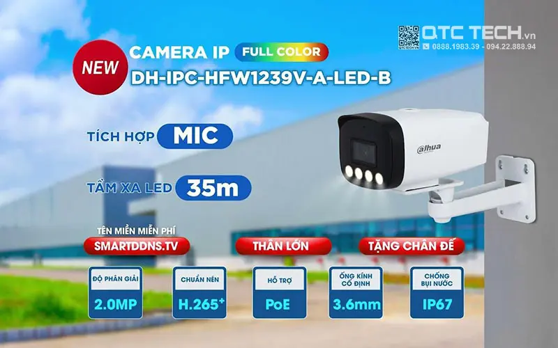 camera ip 2mp than tru dahua dh ipc hfw1239v a led b 2