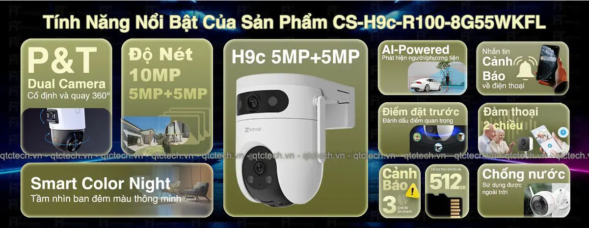 camera 2 mat EZVIZ H9c 10MP wifi qtctech.vn