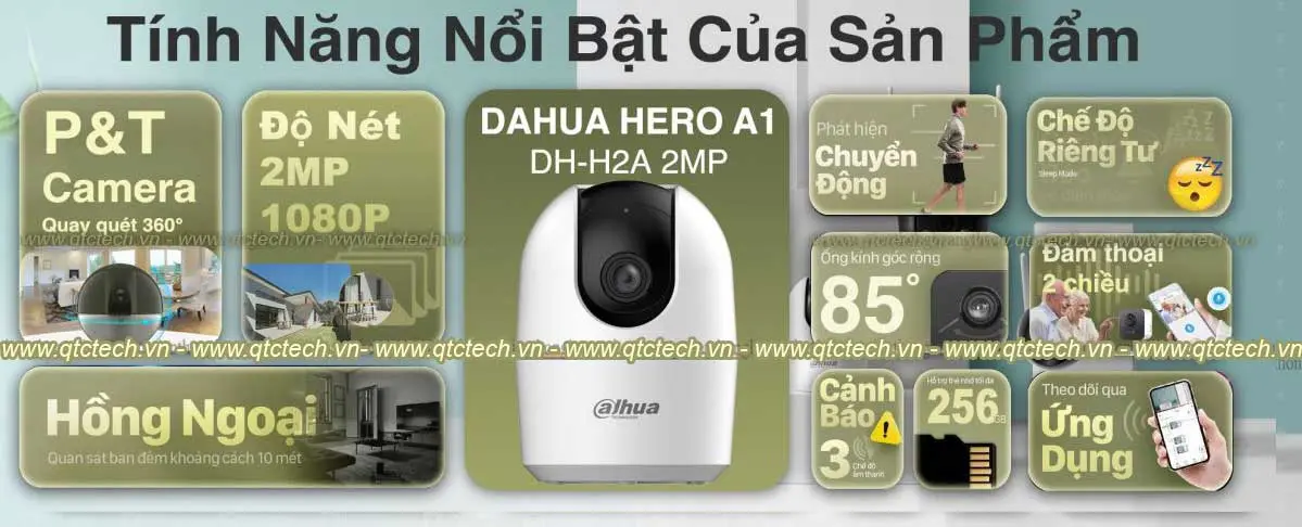 camera wifi dahua hero a1 DH H2A 2MP qtctech.vn
