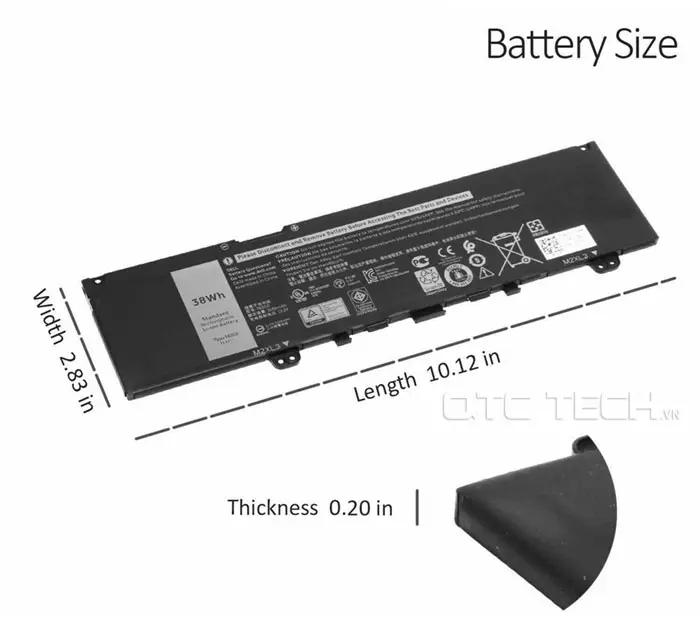 Pin Battery Laptop Dell Vostro 5370 Inspiron 5370 7370 7373 ZIN qtctech 1 1