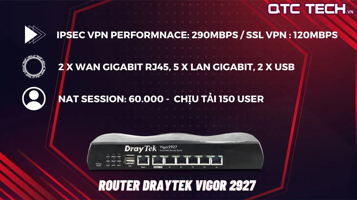 router draytek vigor 2927 qtctech