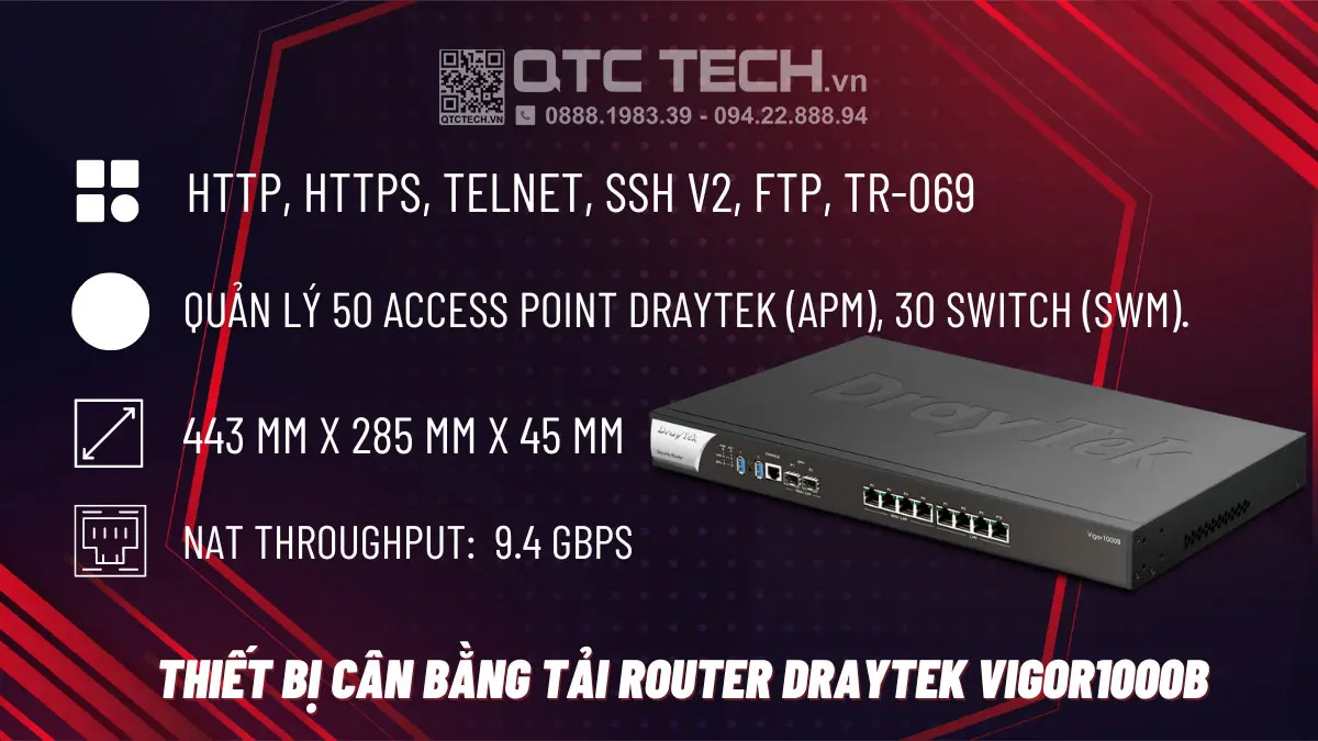 thiet bi can bang tai router draytek vigor1000b QTCTECH