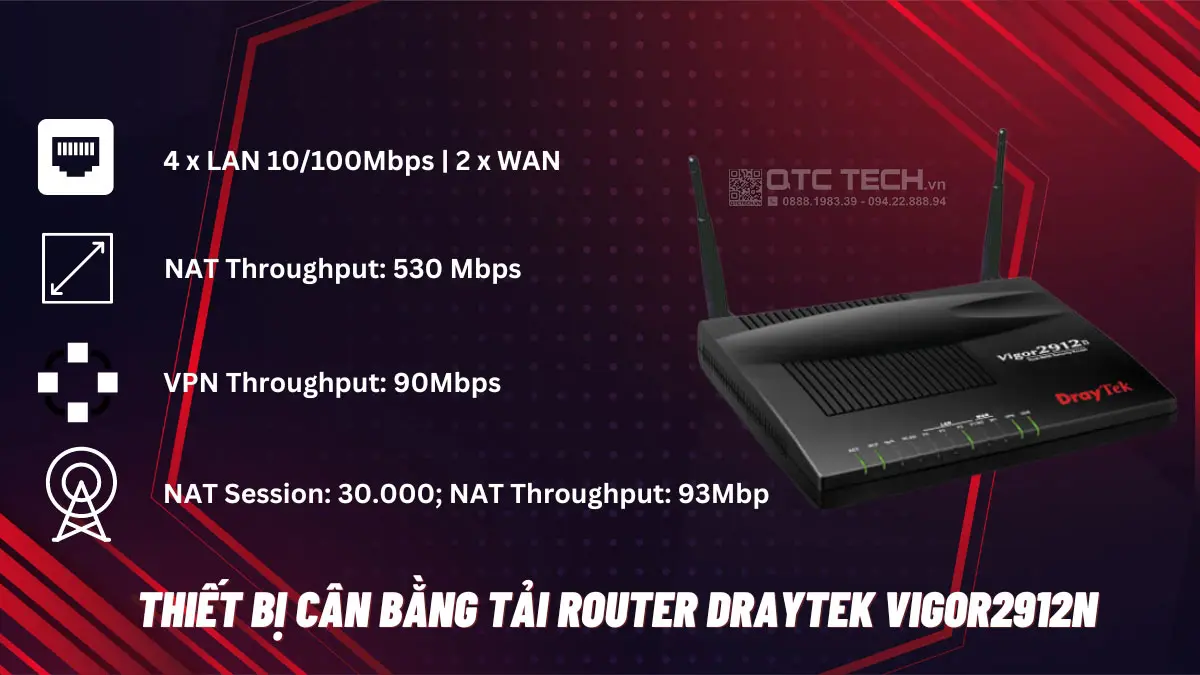 Thiết bị cân bằng tải Router Draytek Vigor2912n