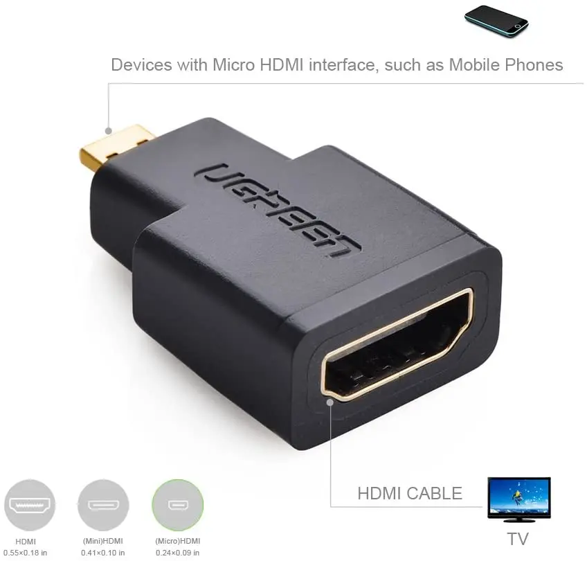 dau chuyen doi micro hdmi duc sang hdmi cai ugreen 20106 qtctech 2