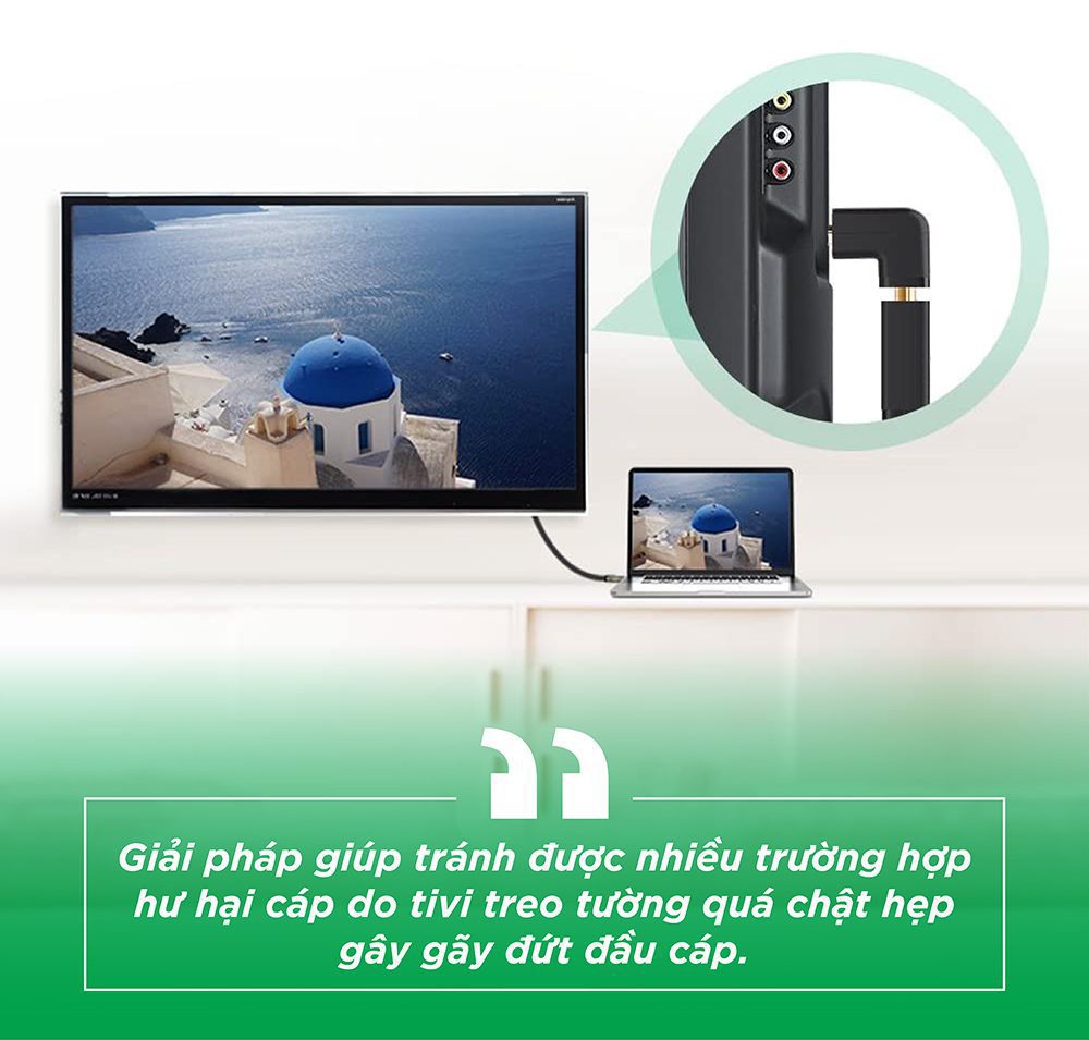 dau noi cong hdmi male sang hdmi female vuong goc 90 do be xuong ugreen 20109 hang phan phoi chinh hang bao hanh 18 thang qtctech 2