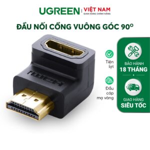 Đầu nối cổng HDMI male sang HDMI female vuông góc 90 độ BẺ XUỐNG UGREEN 20109