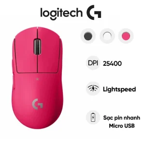 Chuột gaming không dây Logitech G Pro X - SuperLight (Hồng)