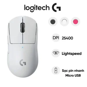 Chuột gaming không dây Logitech G Pro X - SuperLight (Trắng)