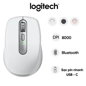 Chuột gaming không dây Logitech MX ANYWHERE 3S Xám (Paper Grey) (910-006933)