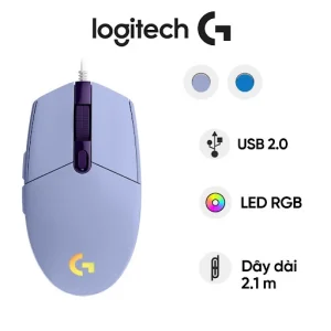 Chuột gaming Logitech G203 (Tím Lilac)