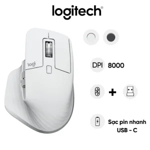 Chuột không dây bluetooth Logitech MX Master 3S (Pale Grey)