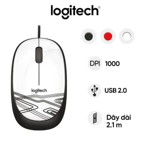 Chuột máy tính không dây Logitech M105 (Trắng)