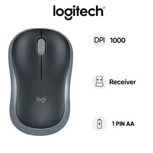 Chuột máy tính không dây Logitech M186 (Xám)