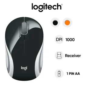 Chuột máy tính không dây Logitech M187 (Đen)