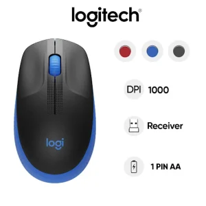 Chuột máy tính không dây Logitech M190 (Xanh)