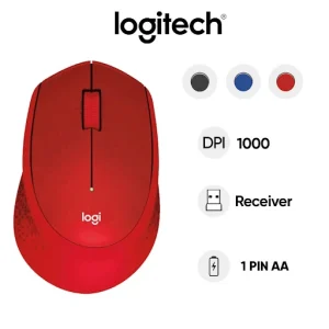 Chuột máy tính không dây Logitech M331 (Đỏ)