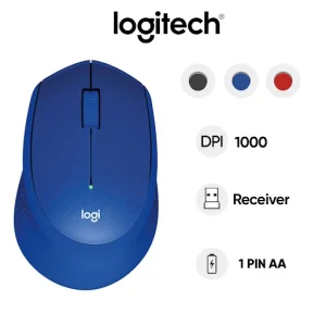 Chuột máy tính không dây Logitech M331 (Xanh)