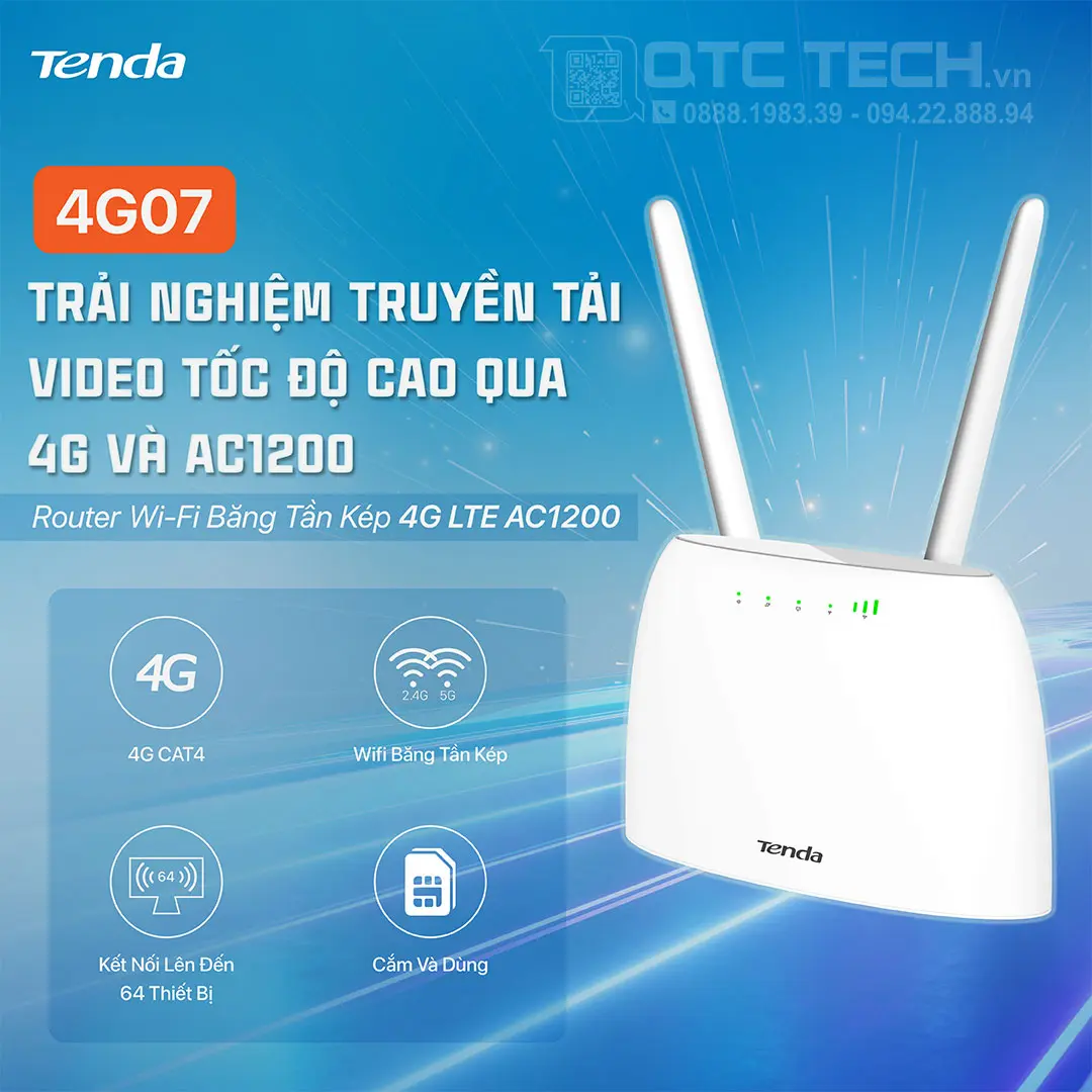 bo phat wifi 4g tenda 4g07 qtctech 6