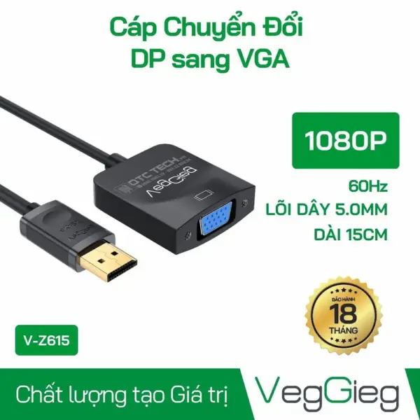 Chia sẻ: Bộ Chuyển đổi DP sang VGA - V-Z615